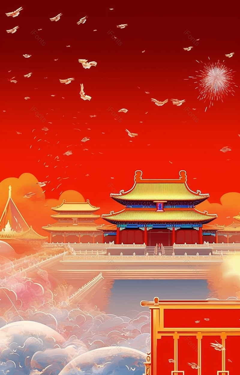 国庆节建党百年长城华表插画海报,插画/手绘图,插画/手绘图库,插画/手绘图下载,插画/手绘